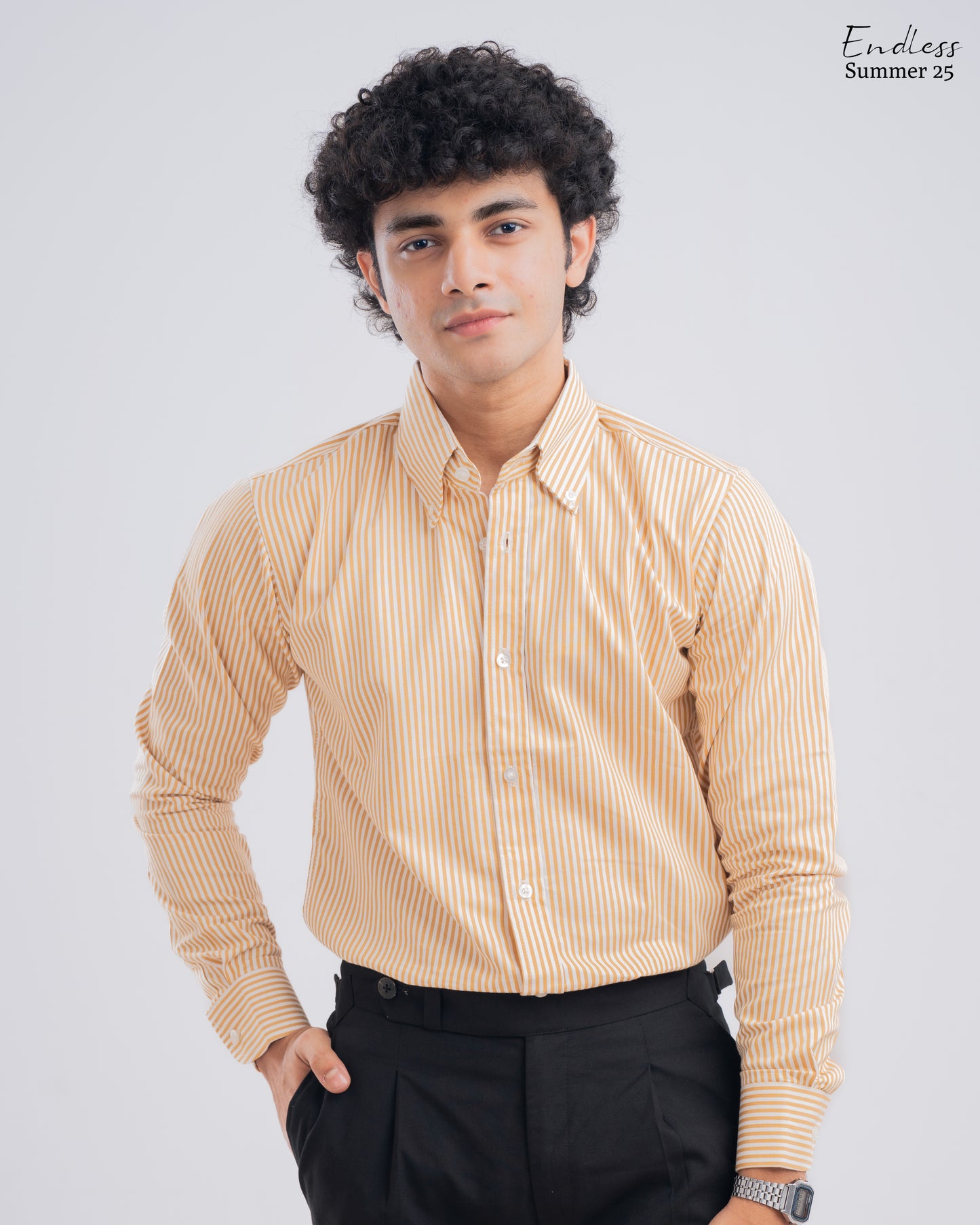 Full Sleeve Shirt - Orange Stripes