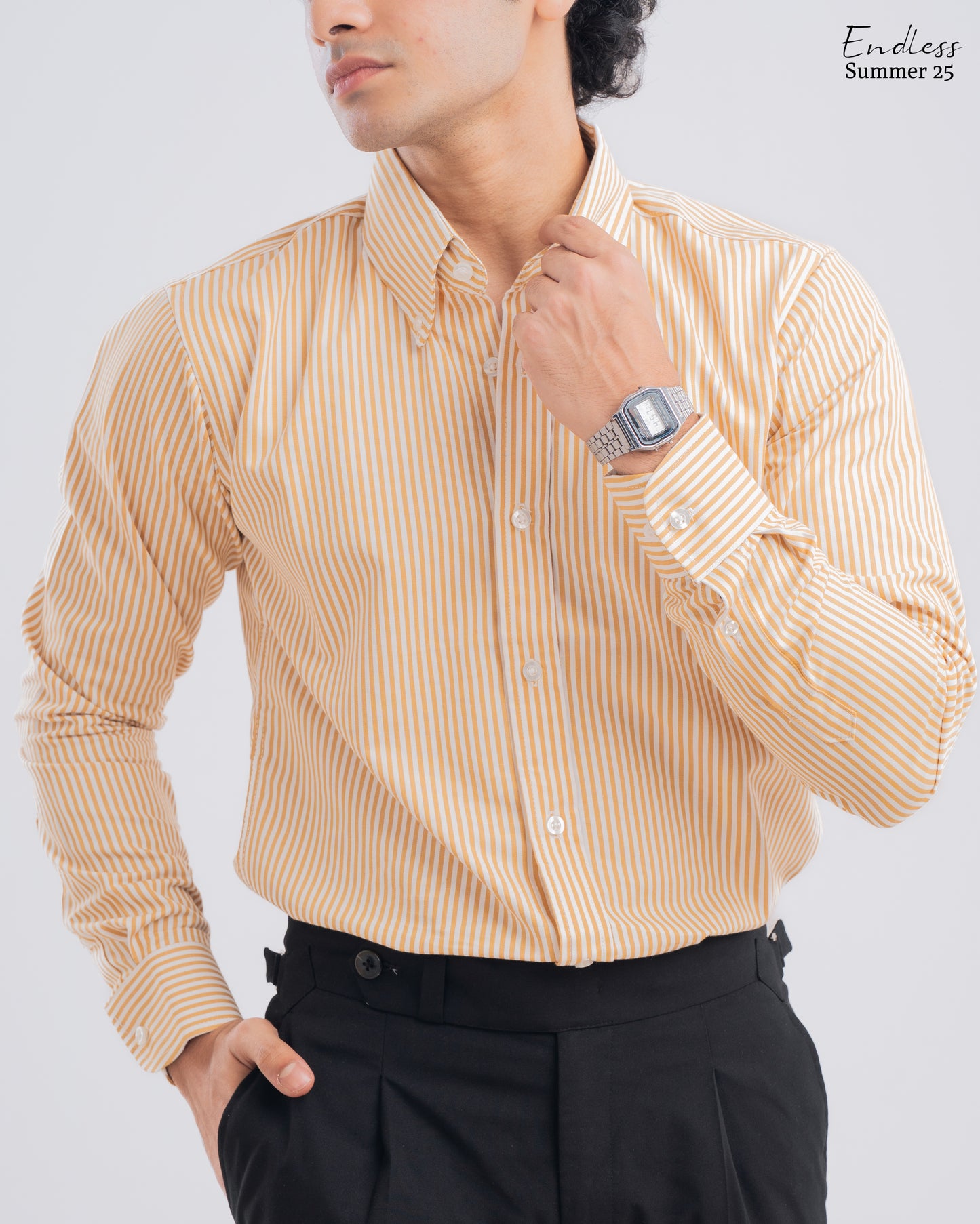Full Sleeve Shirt - Orange Stripes