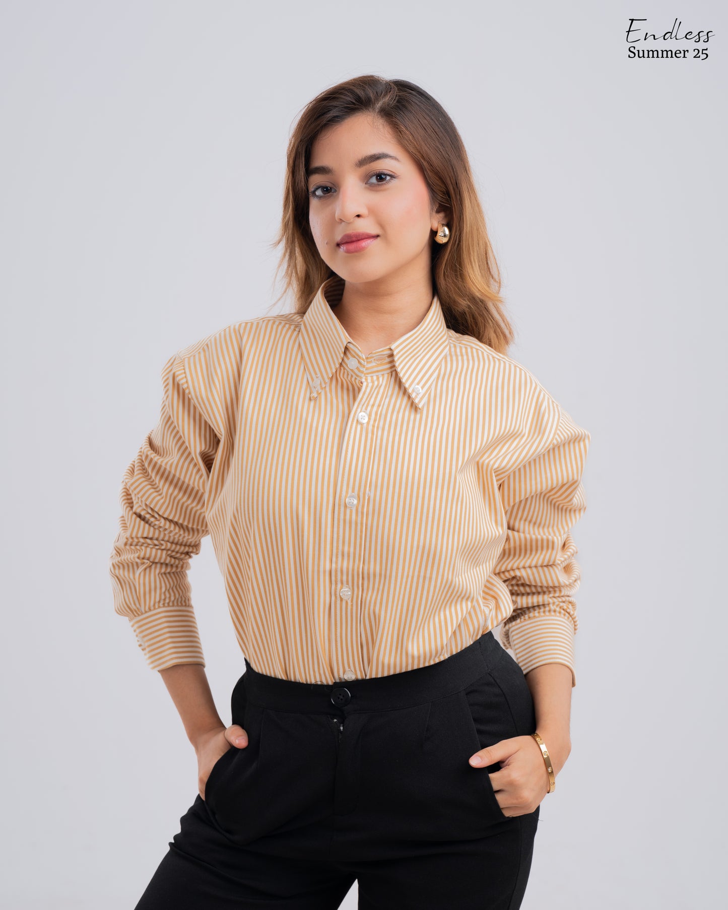 Full Sleeve Shirt - Orange Stripes