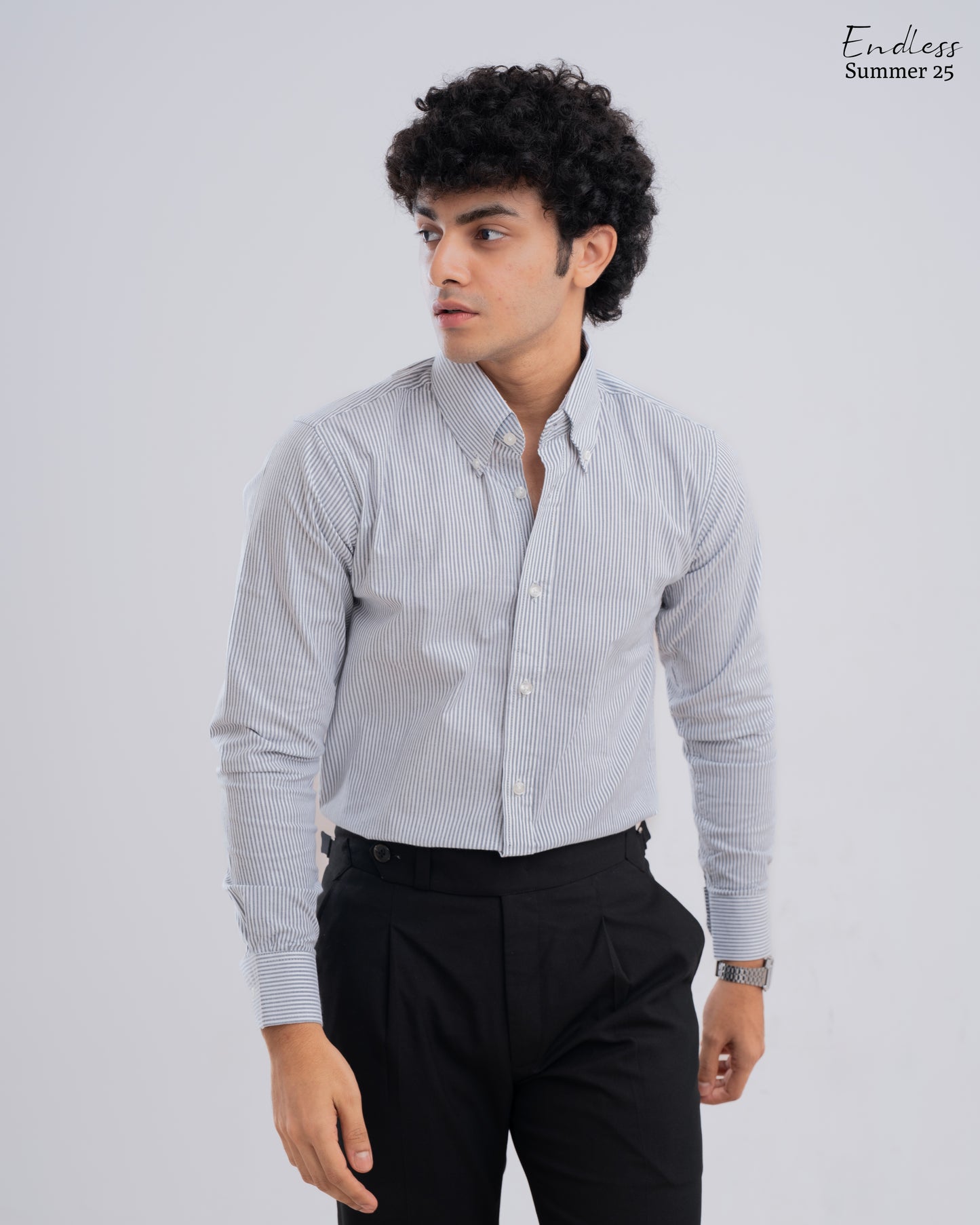 Full Sleeve Shirt - Ash Stripes