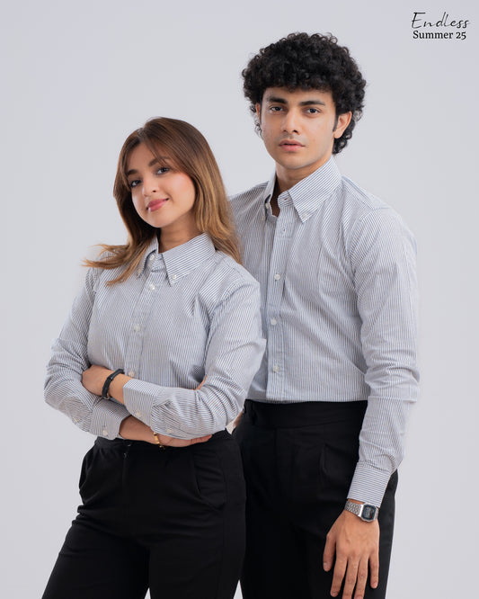 Full Sleeve Shirt - Ash Stripes