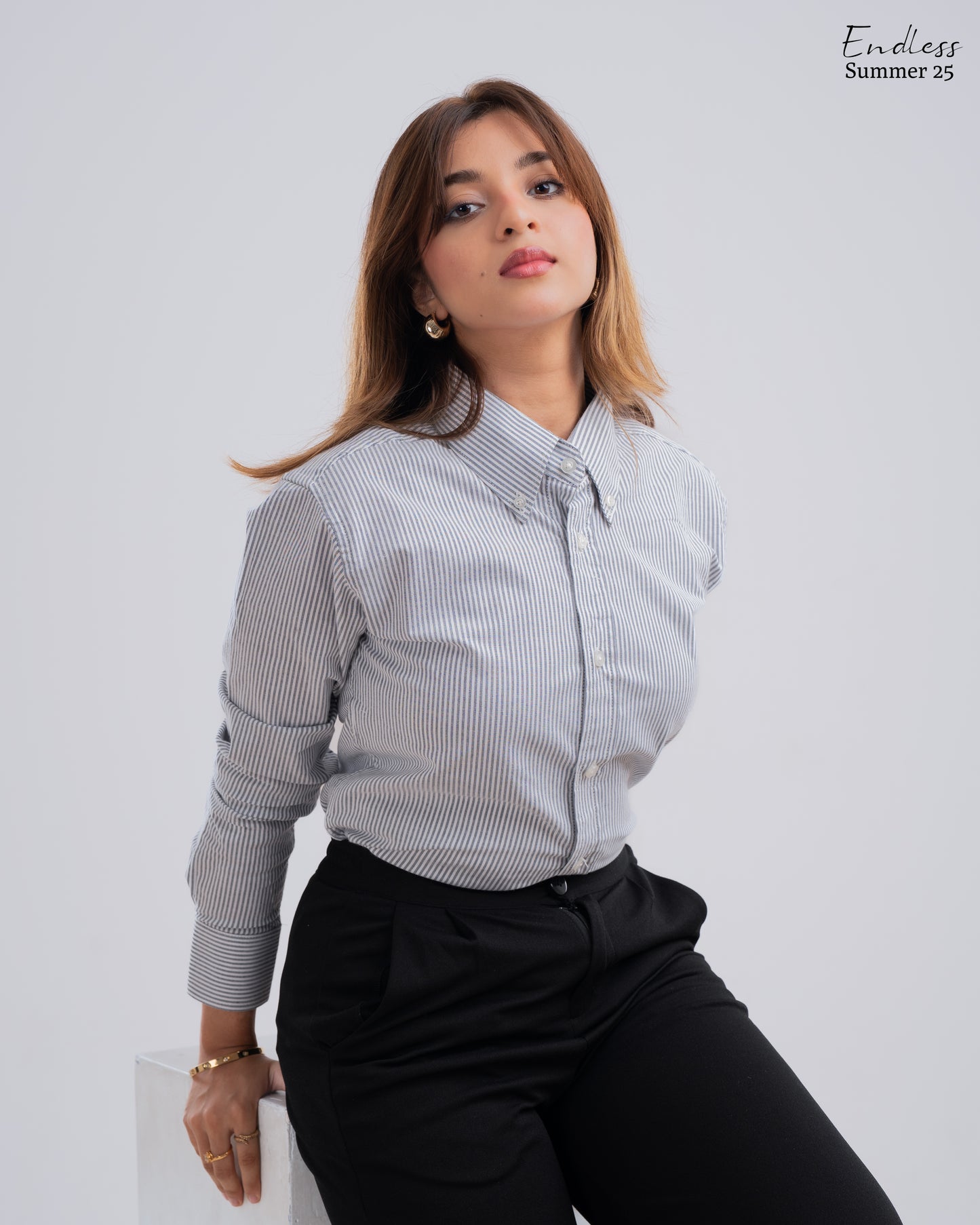 Full Sleeve Shirt - Ash Stripes