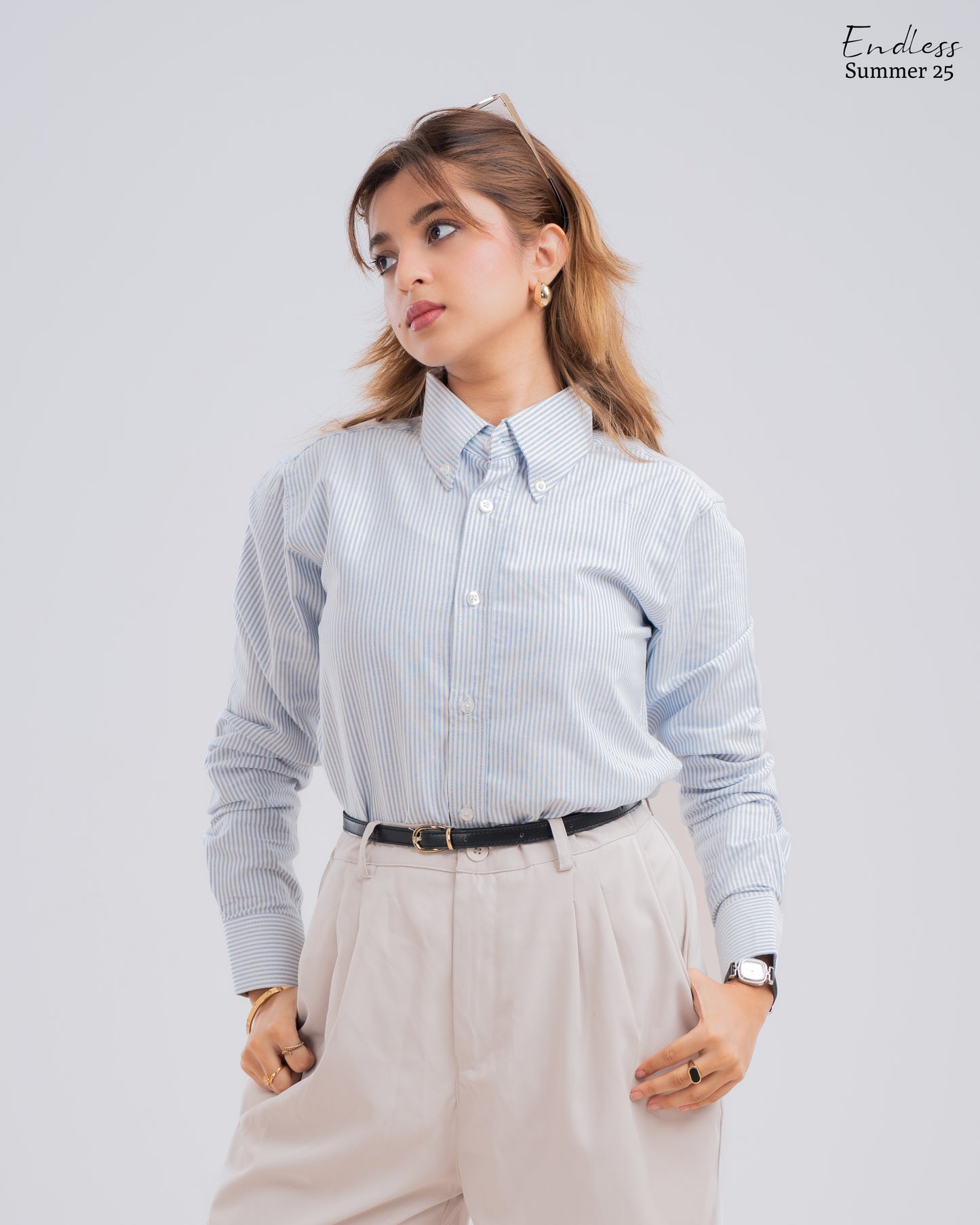 Full Sleeve Shirt - Sky Stripes