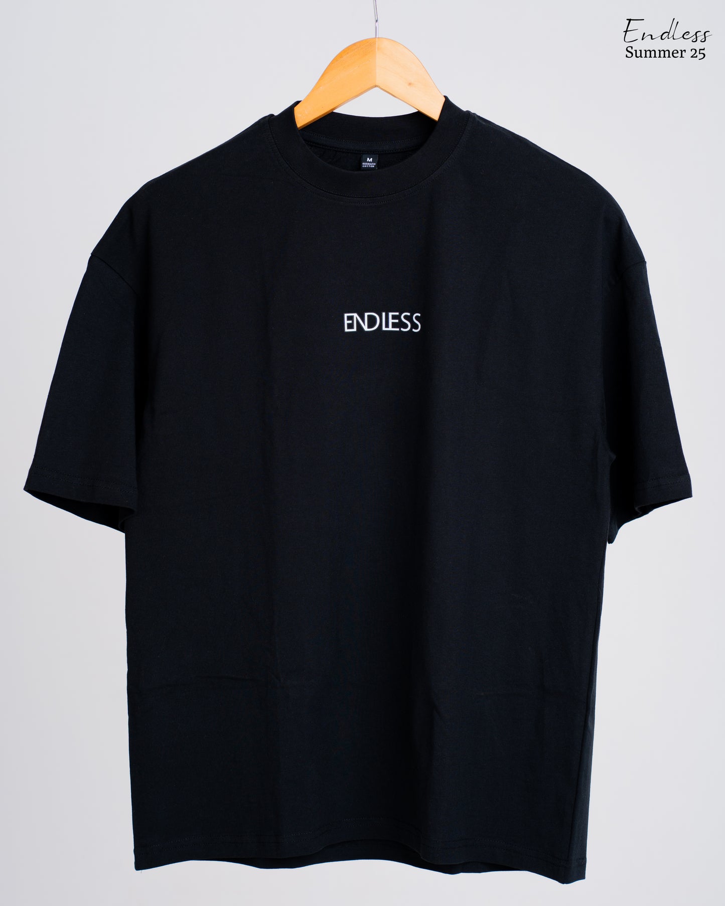 Drop Shoulder Solid T-Shirt - Black