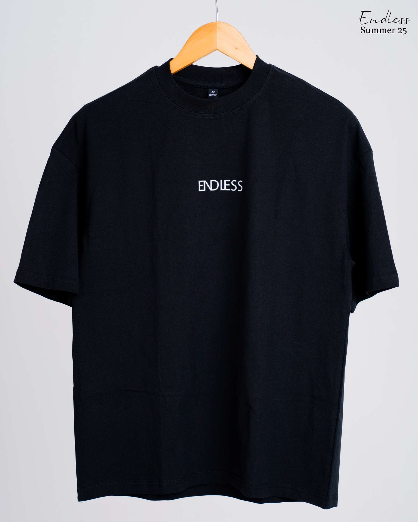 Drop Shoulder Printed T-Shirt - Black (Santa Rose)