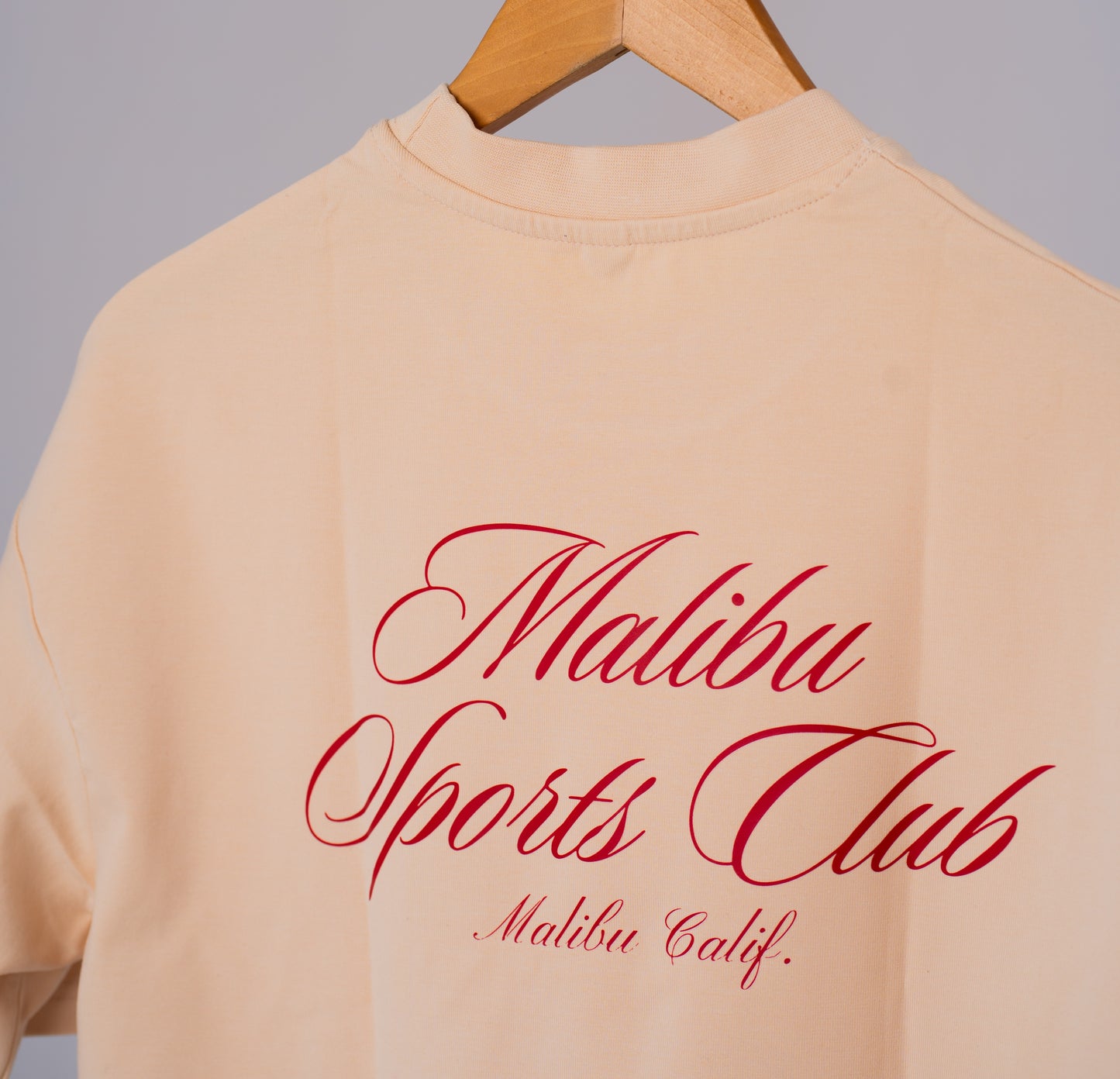 Drop Shoulder Printed T-Shirt - Beige (Malibu sports club)