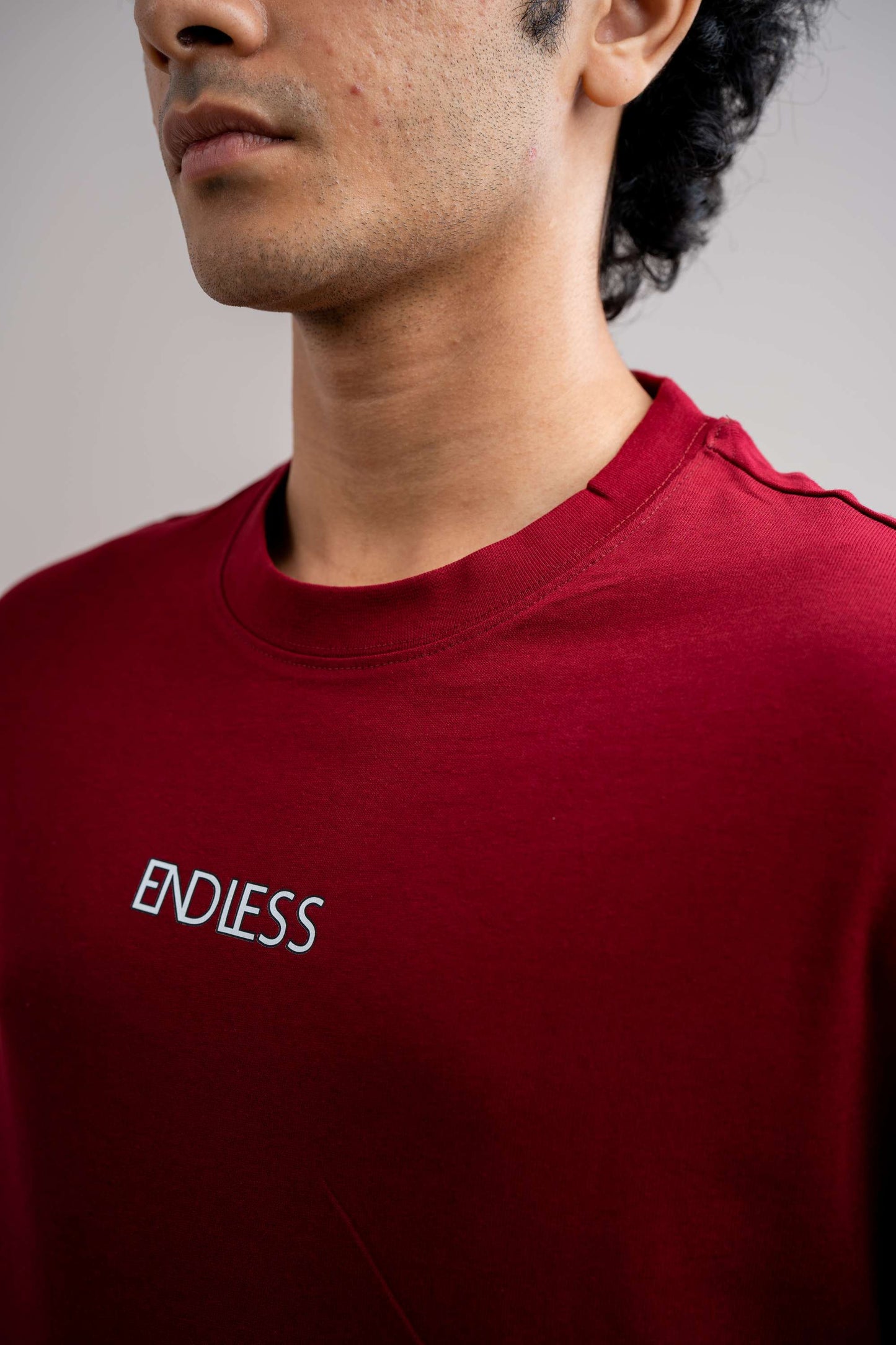 Drop Shoulder Printed T-Shirt - Maroon (Can you remember)