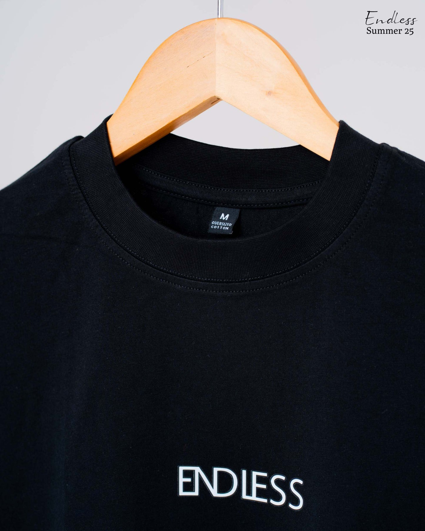 Drop Shoulder Printed T-Shirt - Black (Santa Rose)